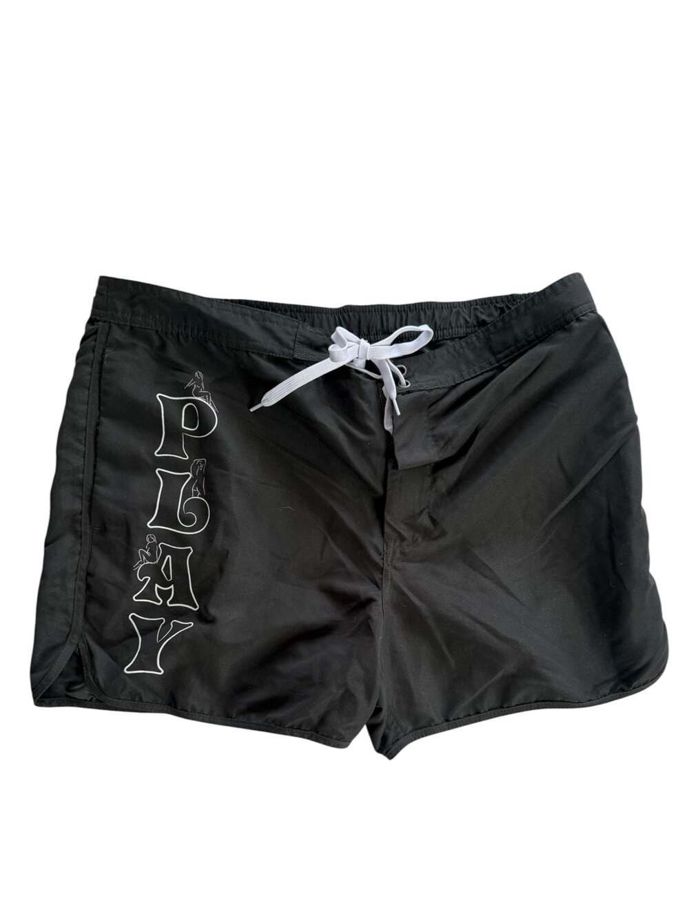 Playboy by PacSun Black PLAY Graphic Swim Trunks Size L